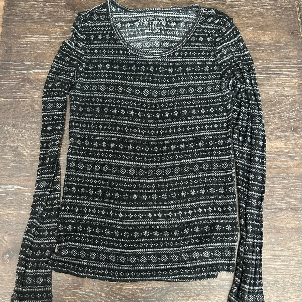 Aeropostale Sweater Patterned Long-Sleeve Top